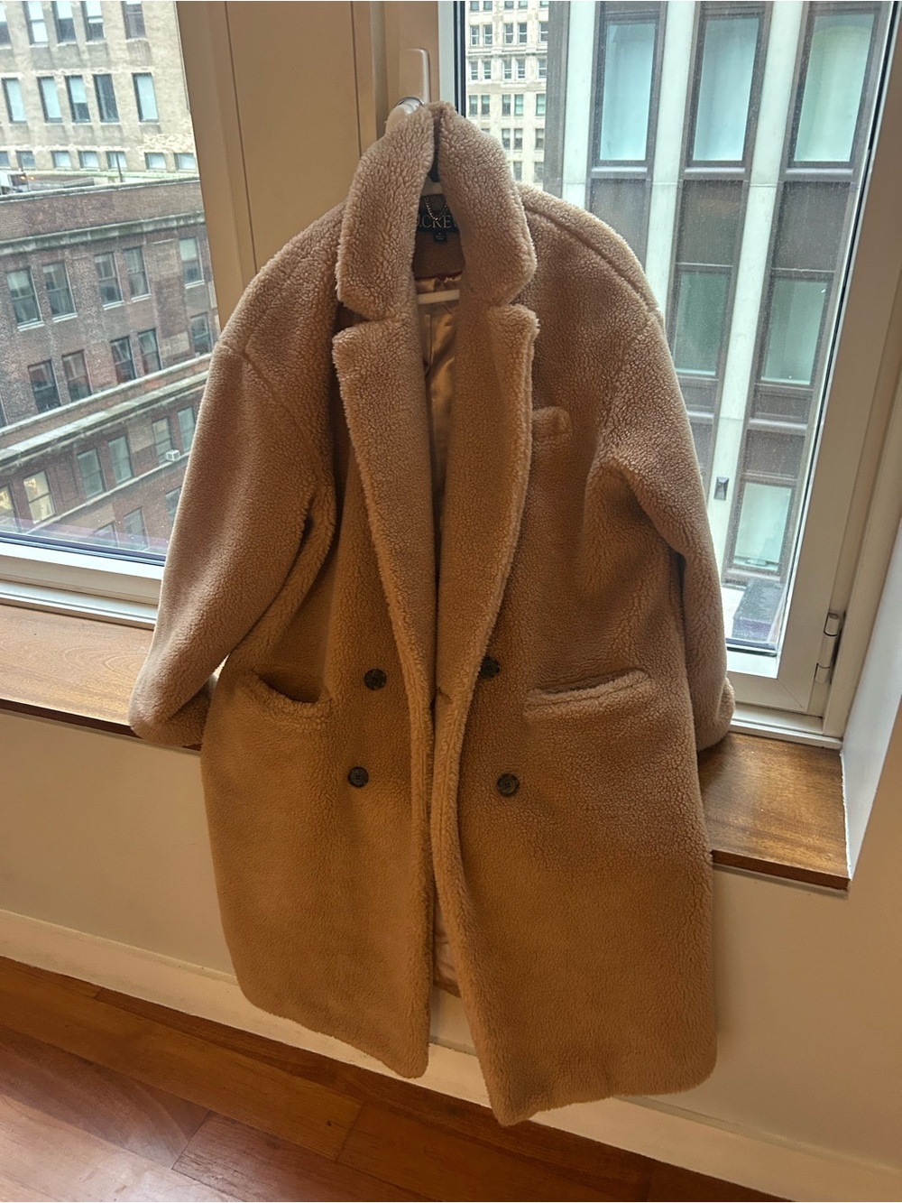 J. Crew Camel Teddy Double-Breasted Coat